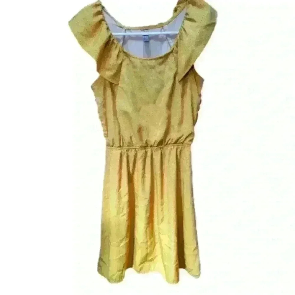 Ophelia For FC sz small dress yellow and grey polka-dot